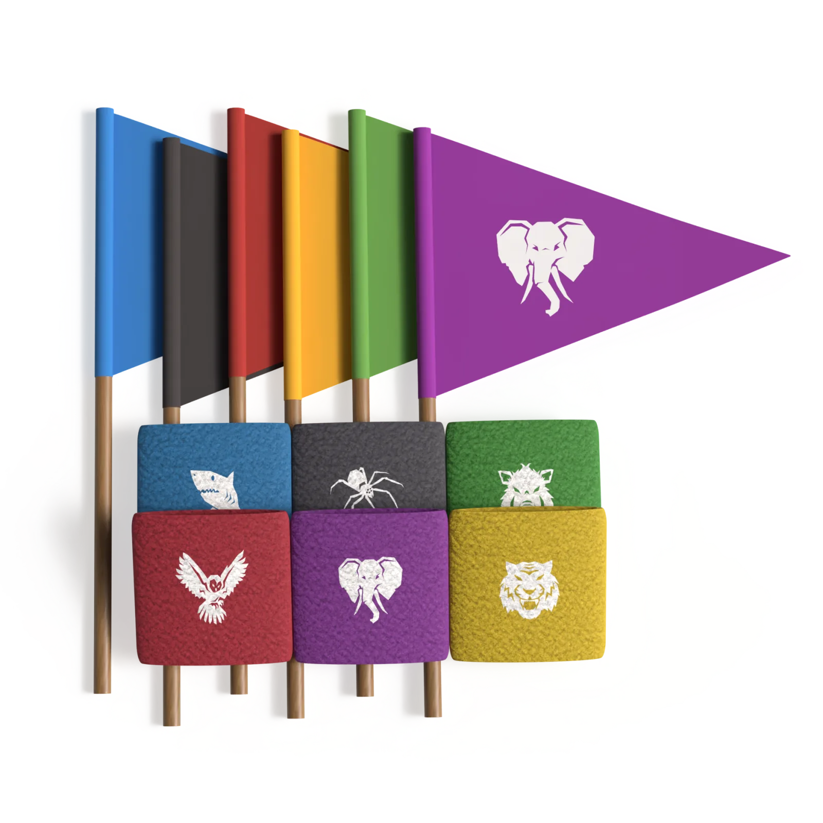 Team flags and team bands
